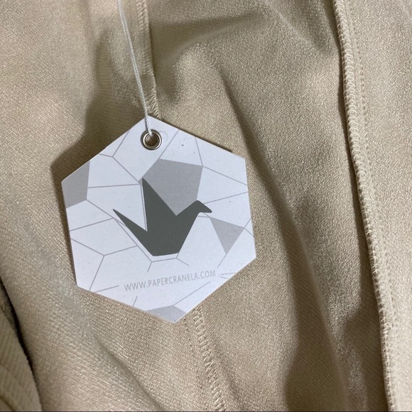 𝅺paper Crane Moto style asymmetrical jacket NWT cream tan size Medium - Picture 8 of 9